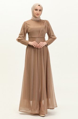 Mink Hijab Evening Dress 14485