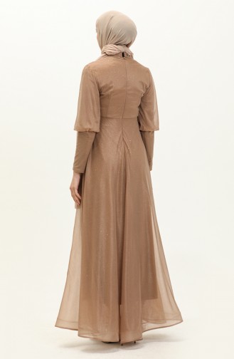 Mink Hijab Evening Dress 14485