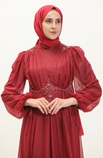 Claret red İslamitische Avondjurk 14448