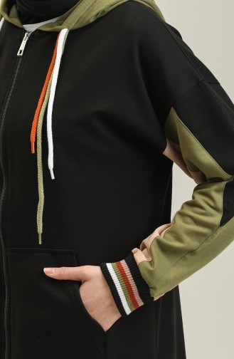 Color Garnished Tracksuit Set 71053-01 Black 71053-01