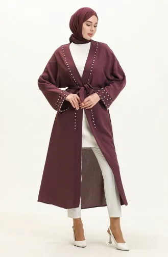 Kimono Ceinturé avec Perles 70039-02 Plum 70039-02