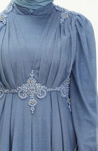 Blau Hijab-Abendkleider 14444