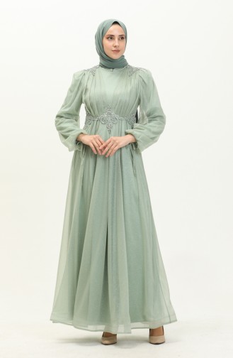 Mint green İslamitische Avondjurk 14443