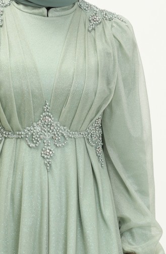 Mint green İslamitische Avondjurk 14443