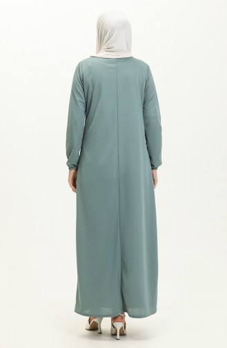 Elastic Sleeve Basic Hijab Dress 4158-10 Mint 4158-10