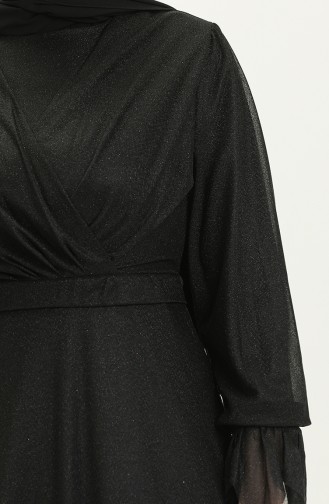 Schwarz Hijab-Abendkleider 14423