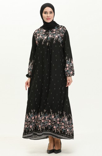 Viscose Printed Dress 4571-01 Black 4571-01