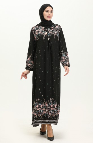 Viscose Printed Dress 4571-01 Black 4571-01