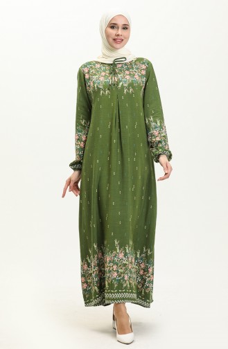 Viscose Printed  Dress 4571-04 Khaki 4571-04