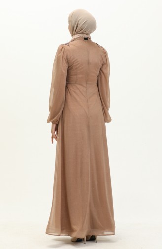 Mink Hijab Evening Dress 14440