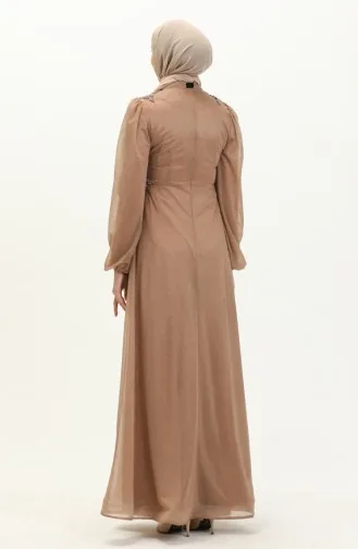 Mink Hijab Evening Dress 14440