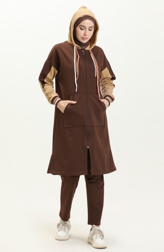 Color Garnish Tracksuit Set 71053-03 Brown 71053-03