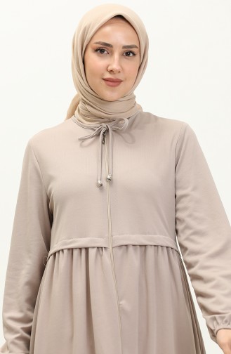 Abaya Plissée à Glissière 0569-02 Pierre 0569-02