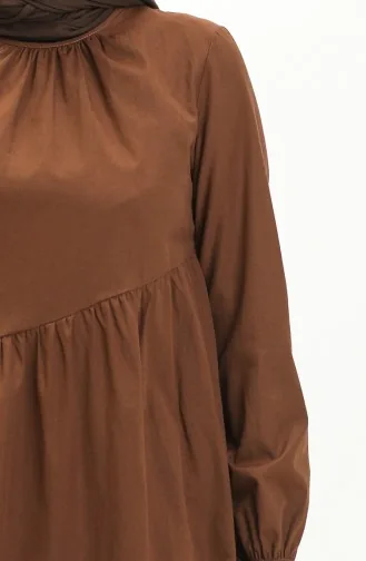 Robe Détail Fronces 2035-06 Marron 2035-06