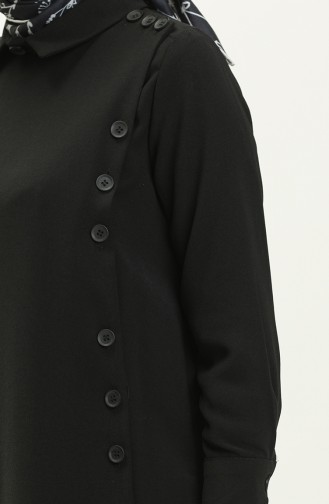 Düğme Detaylı Tunik Pantolon İkili Takım 70024-01 Siyah