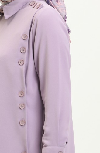 Button Detailed Two Piece Suit 70024-06 Lilac 70024-06