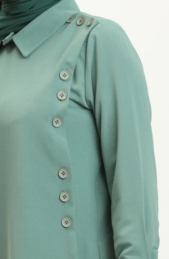 Düğme Detaylı Tunik Pantolon İkili Takım 70024-07 Çağla Yeşili
