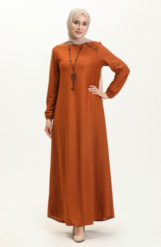Robe avec Collier et Boutons 4141-04 Tabac 4141-04