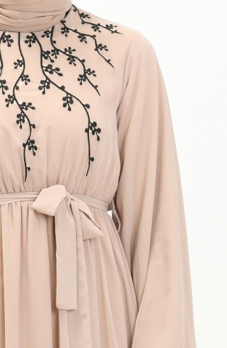 Embroidered Chiffon Dress 24Y8891-01 Mink 24Y8891-01