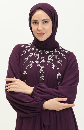 Robe en Mousseline Brodée 24Y8891-02 Pourpre 24Y8891-02