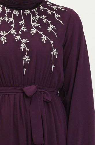 Robe en Mousseline Brodée 24Y8891-02 Pourpre 24Y8891-02