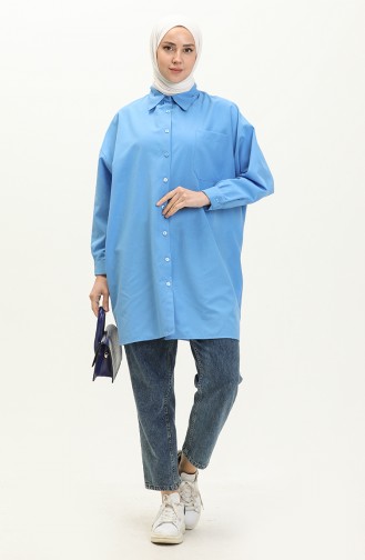 تونيك قميص واسع 70001-05 أزرق ملكي 70001-05