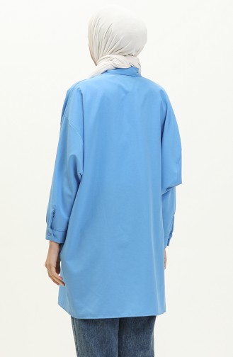 Oversize Gömlek Tunik 70001-05 Saks