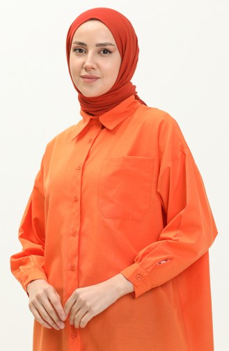 Oversize Gömlek Tunik 70001-07 Oranj