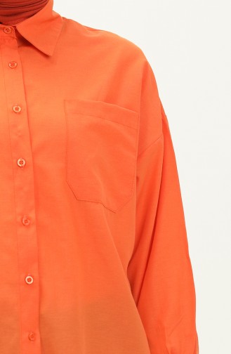 Oversize Gömlek Tunik 70001-07 Oranj