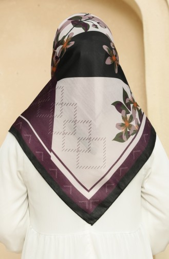 Printed Soft Scarf 2009-04 Beige Plum 2009-04