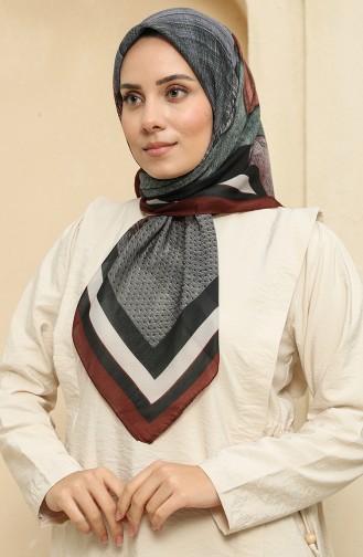 Printed Soft Scarf 2010-06 Dark Brown Khaki 2010-06