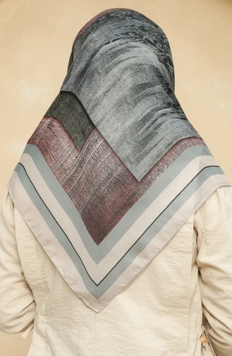 Printed Soft Scarf 2010-08 Gray Magenta 2010-08