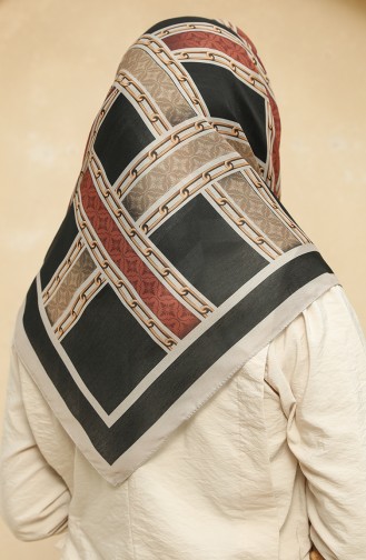 Printed Soft Scarf 2011-01 Brick Red 2011-01
