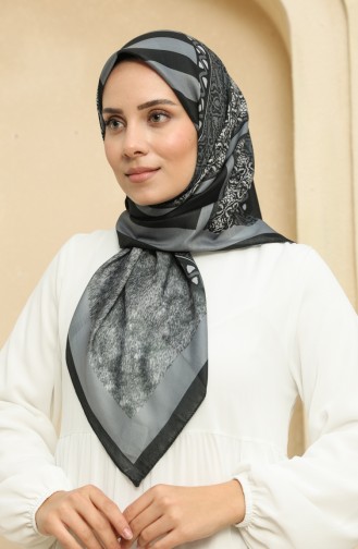 Printed Soft Scarf 2012-05 Black 2012-05