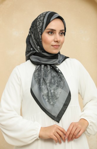 Printed Soft Scarf 2012-05 Black 2012-05