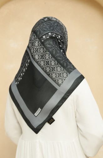 Printed Soft Scarf 2012-05 Black 2012-05