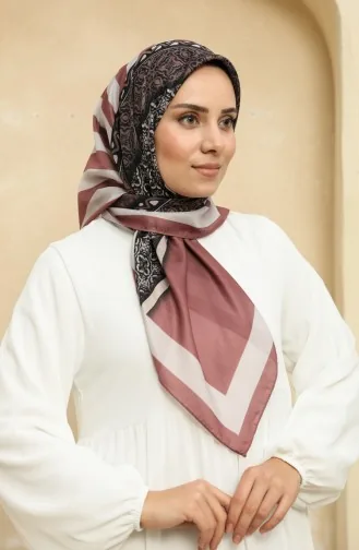 إيشارب منقوش سوفت 2012-08 وردي فاتح 2012-08