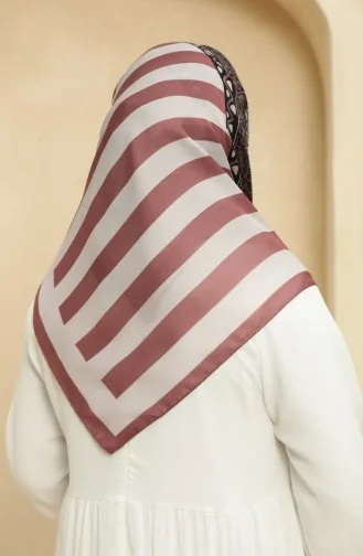 إيشارب منقوش سوفت 2012-08 وردي فاتح 2012-08