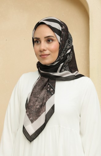 Printed Soft Scarf 2012-10 Brown 2012-10