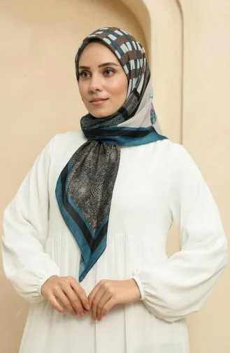 Printed Soft Scarf 2013-06 Petrol Blue 2013-06