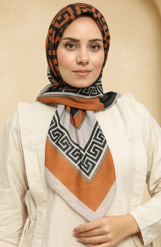 إيشارب منقوش سوفت 2014-11 خردلي 2014-11