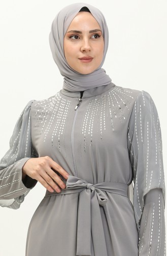Gray Abaya 14383