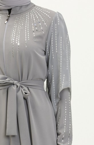 Gray Abaya 14383