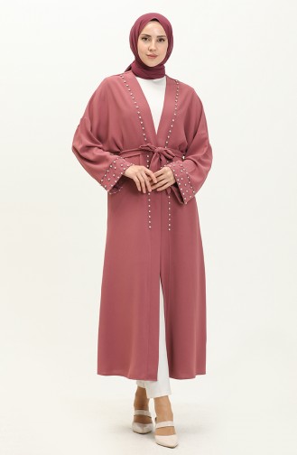 İncili Kuşaklı Kimono 70039-03 Gül Kurusu