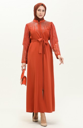 Brick Red Abaya 14381