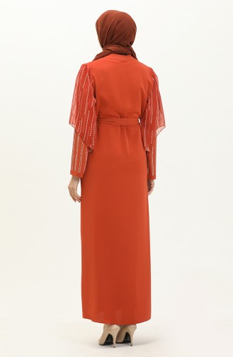 Brick Red Abaya 14381