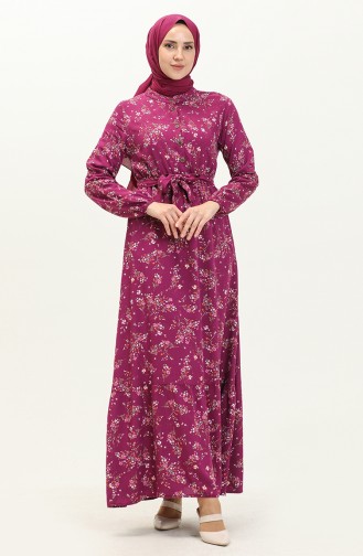 Purple Hijab Dress 5068-03