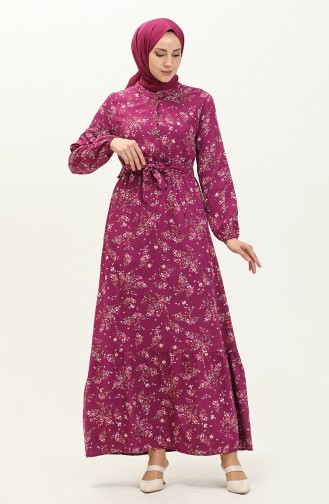 Purple Hijab Dress 5068-03