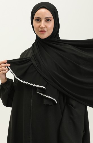Oyya Fermuarlı Tek Parça Namaz Elbisesi 238490-01 Siyah