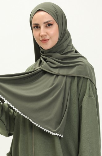 Oyya Fermuarlı Tek Parça Namaz Elbisesi 238490-03 Haki